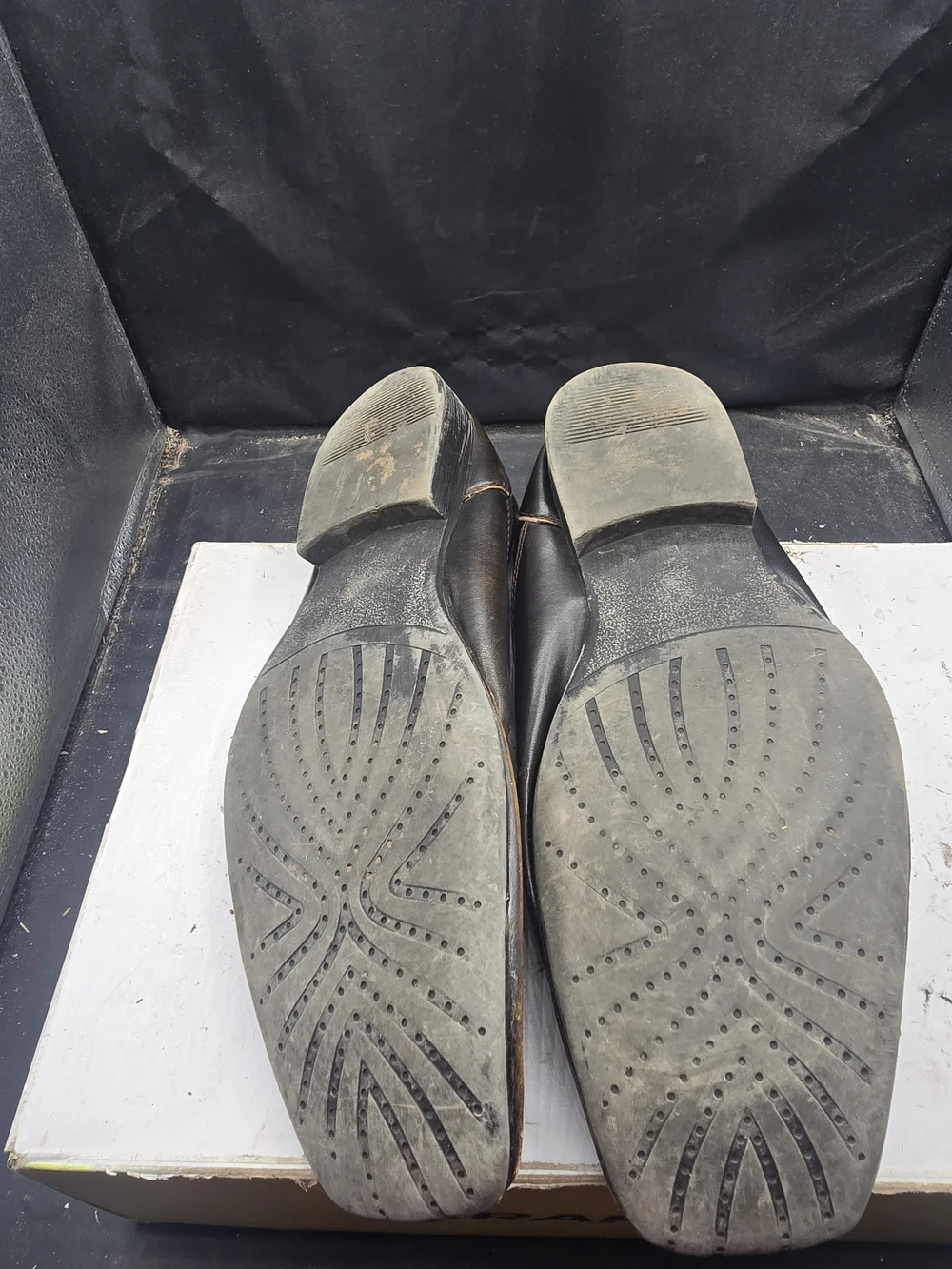 Men's Black Slip-On Square-Toe Loafers